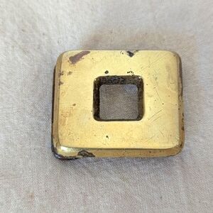 Vintage 1970s solid brass square belt buckle